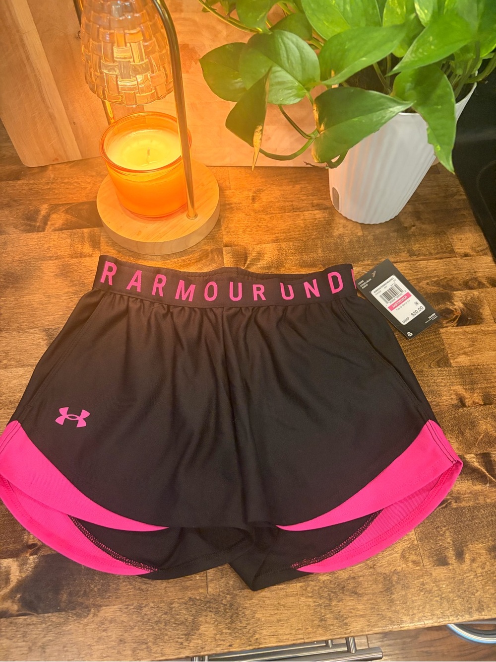 Under Armour Black & Pink Women's Athletic Shorts